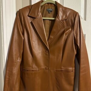 Classiques Entier Tan Leather Blazer